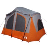vidaXL Cabină cort de camping 5 persoane gri și portocaliu impermeabil vidaXL Cabină cort de camping 5 persoane gri și portocaliu impermeabil