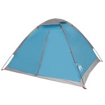 vidaXL Cort de camping cupolă pentru 2 persoane, albastru, impermeabil