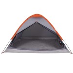 vidaXL Cort de camping pentru 2 persoane, gri/portocaliu, impermeabil