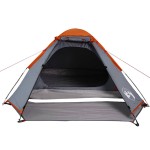 vidaXL Cort de camping pentru 2 persoane, gri/portocaliu, impermeabil