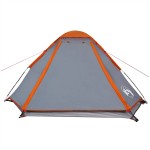 vidaXL Cort de camping pentru 2 persoane, gri/portocaliu, impermeabil