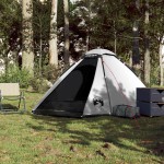 vidaXL Cort camping cupolă 4 persoane alb, țesătură opacă, impermeabil vidaXL Cort camping cupolă 4 persoane alb, țesătură opacă, impermeabil