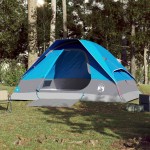 vidaXL Cort de camping cupolă pentru 4 persoane, albastru, impermeabil
