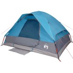 vidaXL Cort de camping cupolă pentru 4 persoane, albastru, impermeabil