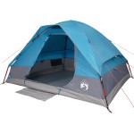 vidaXL Cort de camping cupolă pentru 4 persoane, albastru, impermeabil