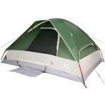 vidaXL Cort de camping cupolă pentru 6 persoane, verde, impermeabil