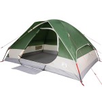 vidaXL Cort de camping cupolă pentru 6 persoane, verde, impermeabil
