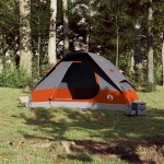 vidaXL Cort de familie cupolă 6 persoane, gri/portocaliu, impermeabil vidaXL Cort de familie cupolă 6 persoane, gri/portocaliu, impermeabil