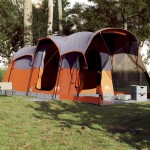 vidaXL Cort de familie tunel 8 persoane, gri/portocaliu, impermeabil vidaXL Cort de familie tunel 8 persoane, gri/portocaliu, impermeabil