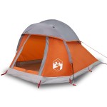 vidaXL Cort de camping pentru 1 persoană, gri/portocaliu, impermeabil