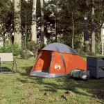 vidaXL Cort de camping pentru 1 persoană, gri/portocaliu, impermeabil