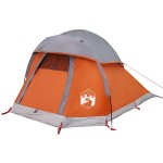vidaXL Cort de camping pentru 1 persoană, gri/portocaliu, impermeabil