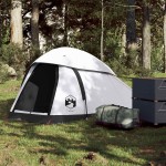 vidaXL Cort camping cupolă 1 persoană alb, țesătură opacă, impermeabil vidaXL Cort camping cupolă 1 persoană alb, țesătură opacă, impermeabil