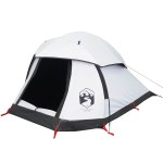 vidaXL Cort camping cupolă 1 persoană alb, țesătură opacă, impermeabil vidaXL Cort camping cupolă 1 persoană alb, țesătură opacă, impermeabil