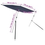 vidaXL Extensie parasolar T-Top, albastru, 170x170x(115-183) cm vidaXL Extensie parasolar T-Top, albastru, 170x170x(115-183) cm