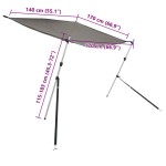 vidaXL Extensie parasolar T-Top, gri antracit, 170x170x(115-183) cm vidaXL Extensie parasolar T-Top, gri antracit, 170x170x(115-183) cm