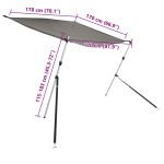 vidaXL Extensie parasolar T-Top, antracit, 170x208x(115-183) cm vidaXL Extensie parasolar T-Top, antracit, 170x208x(115-183) cm