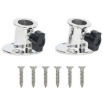 vidaXL Baza rotundă tub barcă Bimini, 26 mm, 2 buc., oțel inoxidabil vidaXL Baza rotundă tub barcă Bimini, 26 mm, 2 buc., oțel inoxidabil