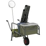 vidaXL Cărucior de pescuit cu roată, verde, oțel vopsit electrostatic vidaXL Cărucior de pescuit cu roată, verde, oțel vopsit electrostatic