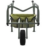 vidaXL Cărucior de pescuit cu roată, verde, oțel vopsit electrostatic vidaXL Cărucior de pescuit cu roată, verde, oțel vopsit electrostatic