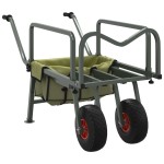 vidaXL Cărucior de pescuit cu 2 roți, verde, oțel vopsit electrostatic vidaXL Cărucior de pescuit cu 2 roți, verde, oțel vopsit electrostatic