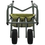 vidaXL Cărucior de pescuit cu 2 roți, verde, oțel vopsit electrostatic vidaXL Cărucior de pescuit cu 2 roți, verde, oțel vopsit electrostatic