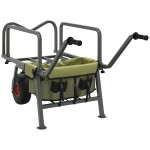 vidaXL Cărucior de pescuit cu 2 roți, verde, oțel vopsit electrostatic vidaXL Cărucior de pescuit cu 2 roți, verde, oțel vopsit electrostatic