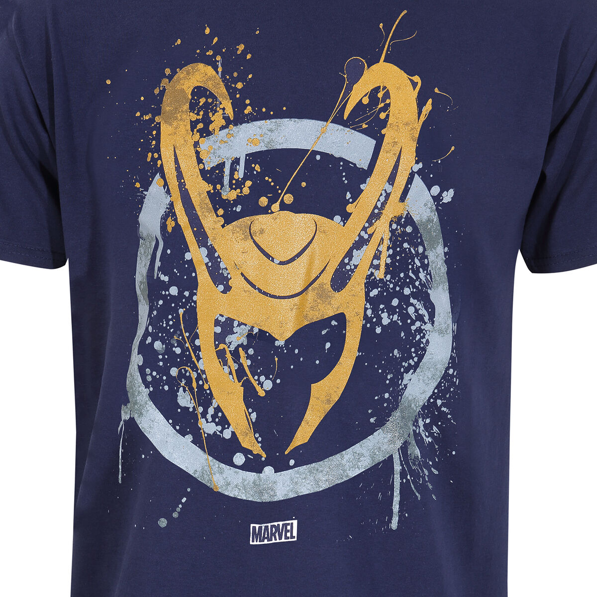 Tricou cu Mânecă Scurtă Marvel Splatter Logo Albastru Unisex