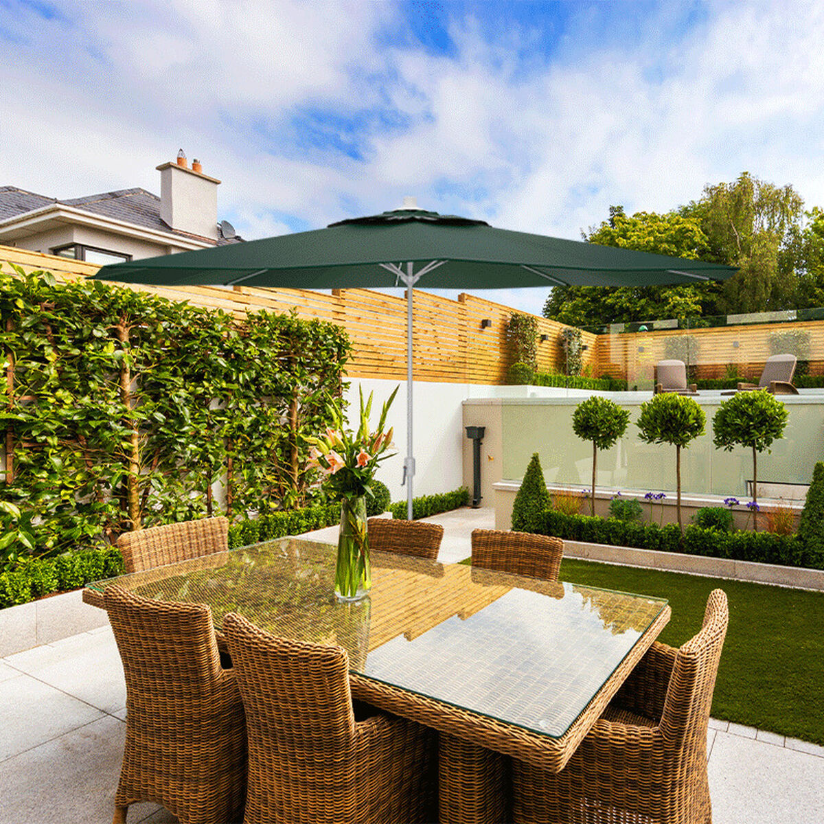 Slunečník Marbueno Verde Poliester Oțel Ø 270 cm