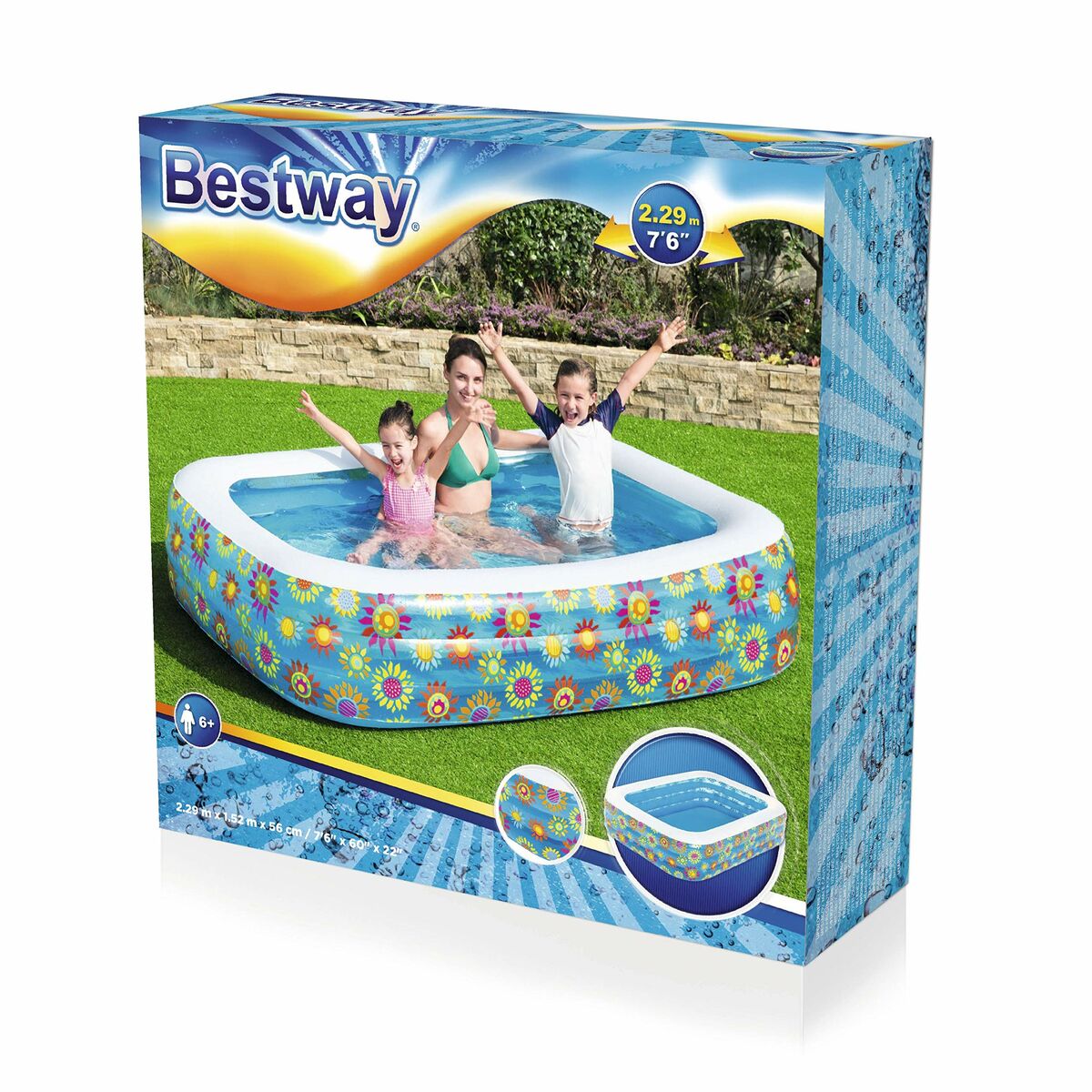 Piscină Gonflabilă pentru Copii Bestway Multicolor 305 x 183 x 56 cm Floral