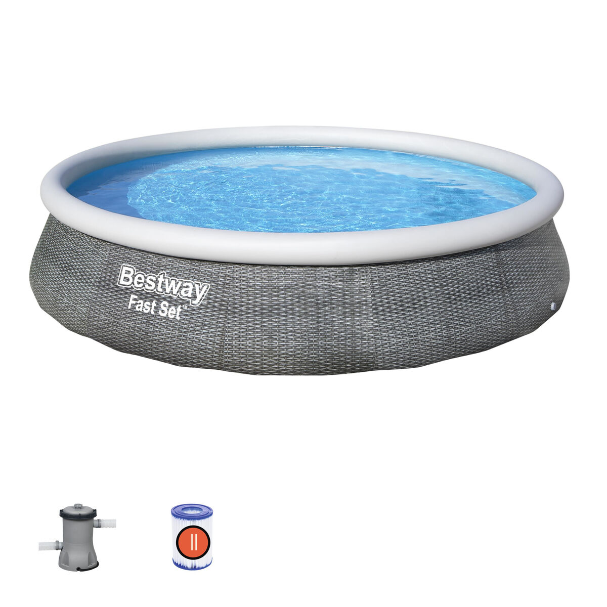 Piscină Gonflabilă Bestway Gri 7340 L 396 x 84 cm