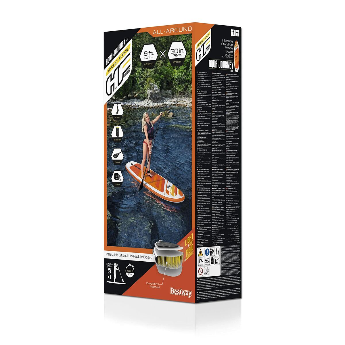 Placă gonflabilă de paddle surf cu accesorii Bestway Hydro-Force Multicolor 274 x 76 x 12 cm