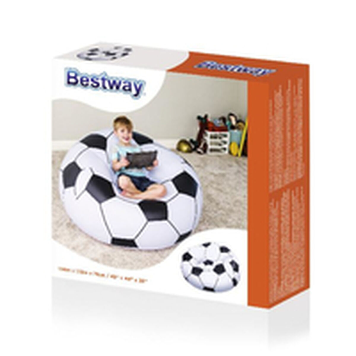 Scaun gonflabil Bestway Multicolor 114 x 112 x 71 cm 112 x 114 x 66 cm Minge de Fotbal