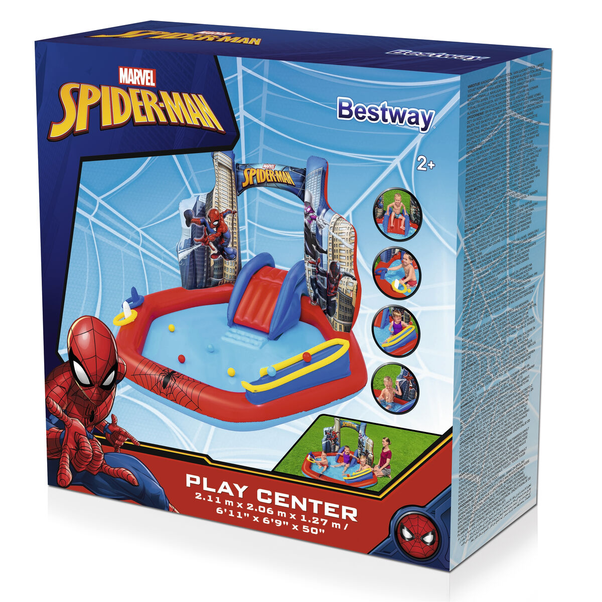 Piscină pentru copii Bestway Spiderman 211 x 206 x 127 cm Loc de joacă