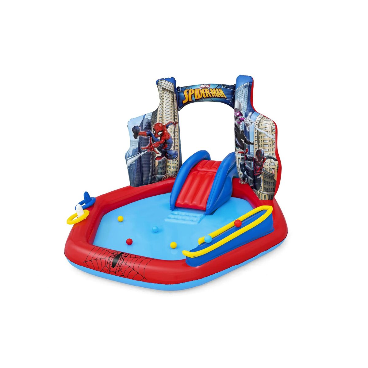 Piscină pentru copii Bestway Spiderman 211 x 206 x 127 cm Loc de joacă