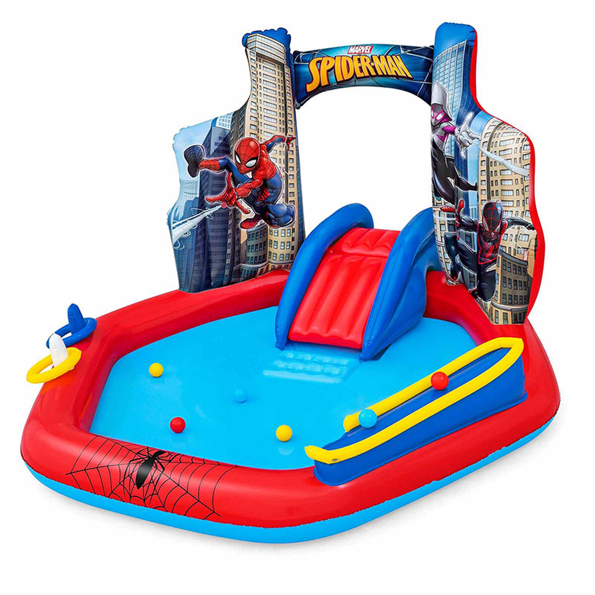 Piscină pentru copii Bestway Spiderman 211 x 206 x 127 cm Loc de joacă