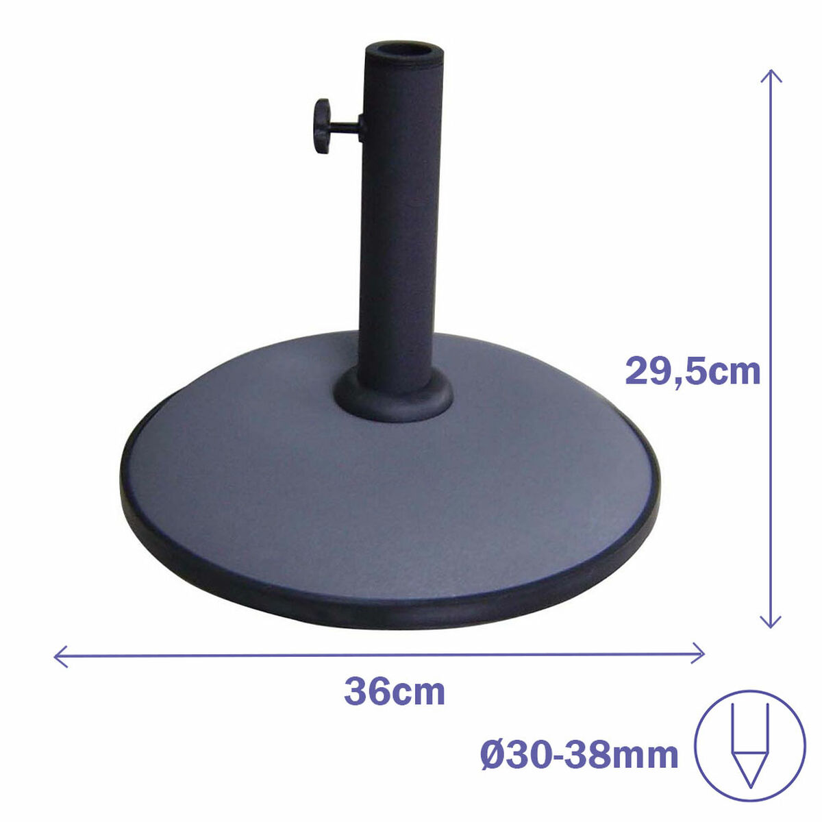 Marbueno Bază Umbrelă Rotundă Beton 36x29,5 cm 11KG Gri Grădină, Piscină, Terasă