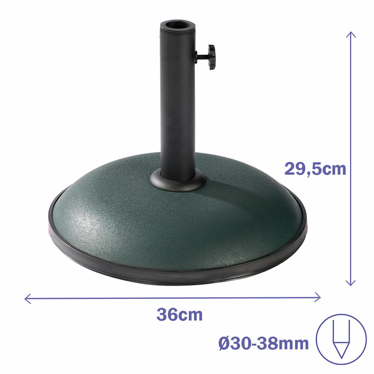 Marbueno Bază Umbrelă Rotundă Beton 36x29,5 cm 11KG Verde Grădină, Piscină, Terasă
