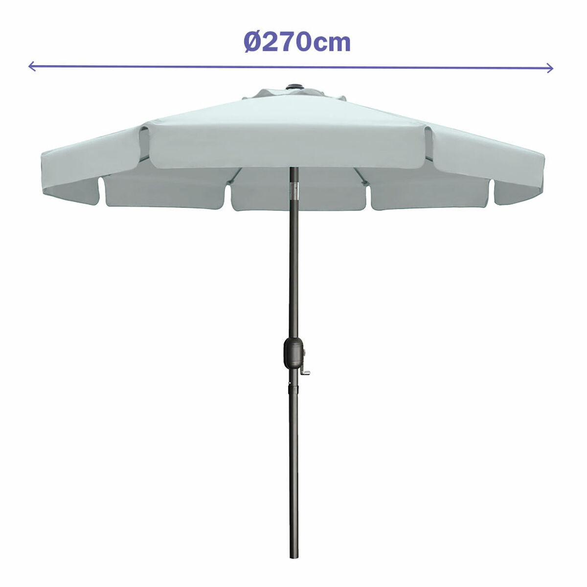 Marbueno Umbrelă Acero 8 Rame D300 cm Poliester Alb Grădină, Piscină, Terasă 10489