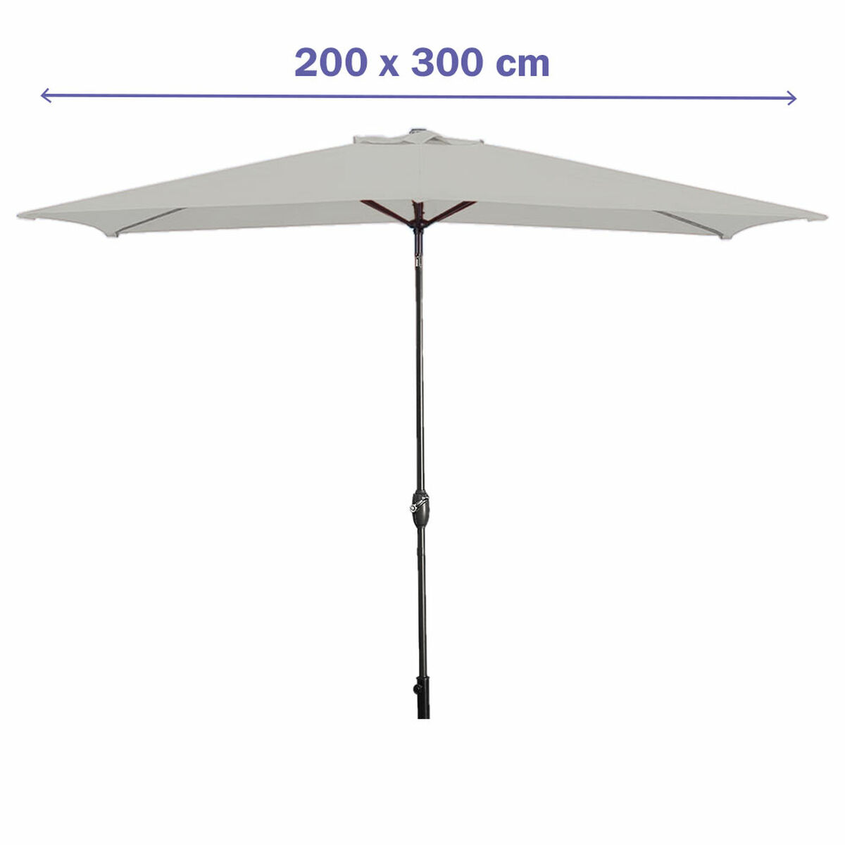 Marbueno Umbrelă Acero 8 Varillas 200x300 cm Poliester Alb Grădină, Piscină, Terasă