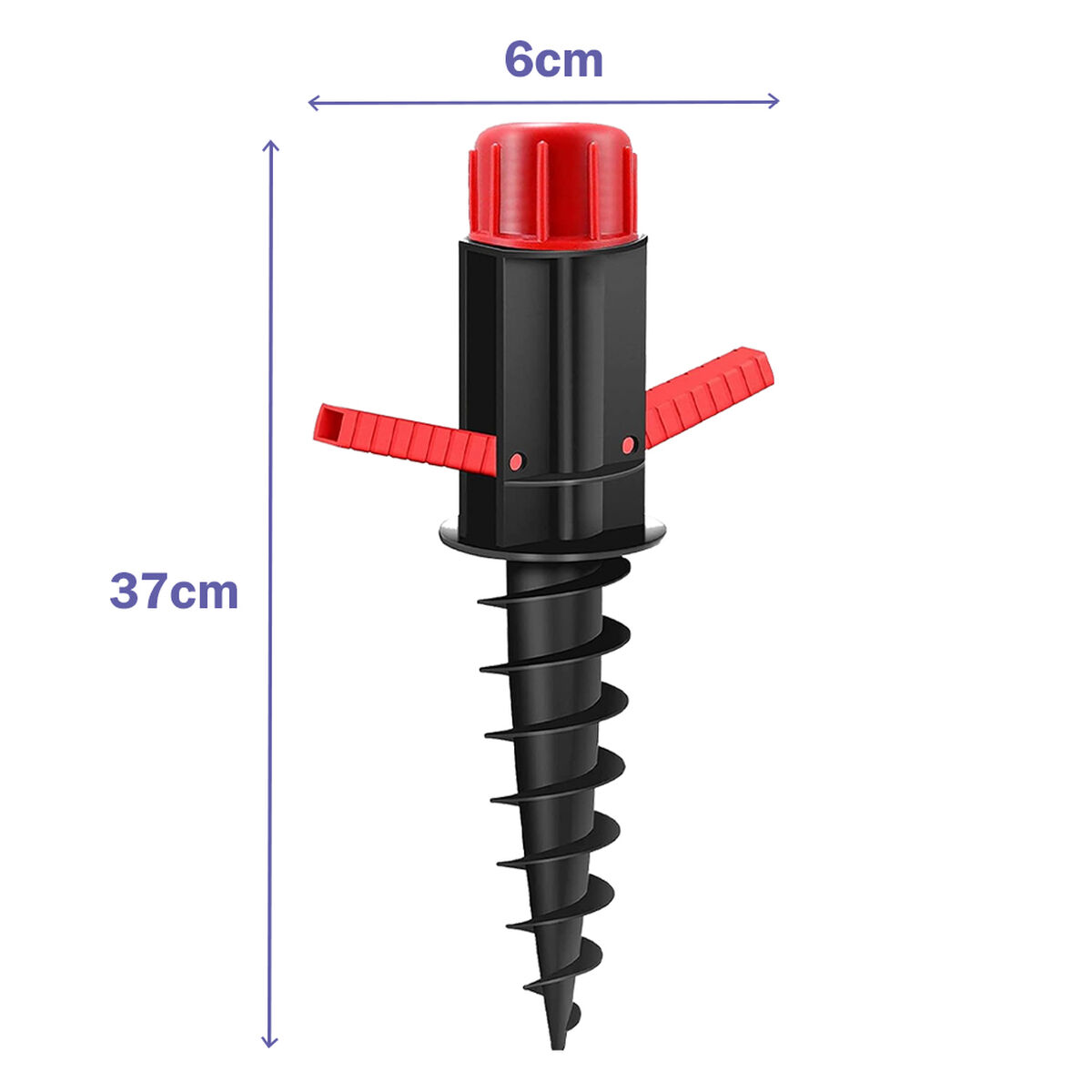 Marbueno Pincho Parasol Plastic Negru 37x6x6 cm Plajă și Grădină 10505