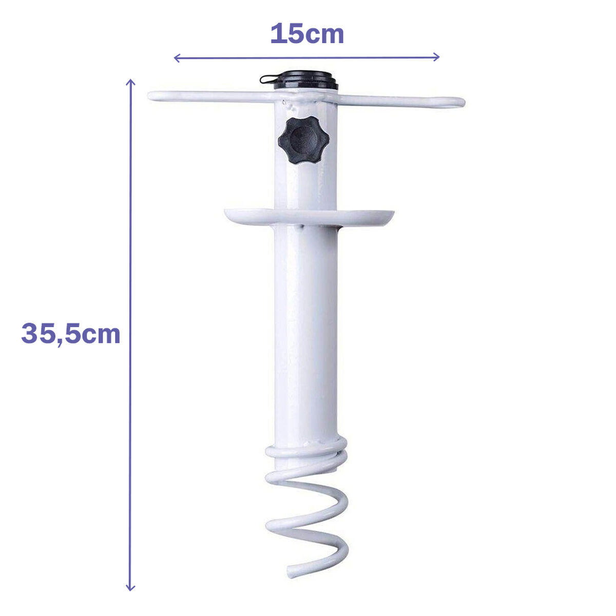 Marbueno Pincho Parasol Succion Acero Alb 35,5x15x6 cm Plajă și Grădină 10506