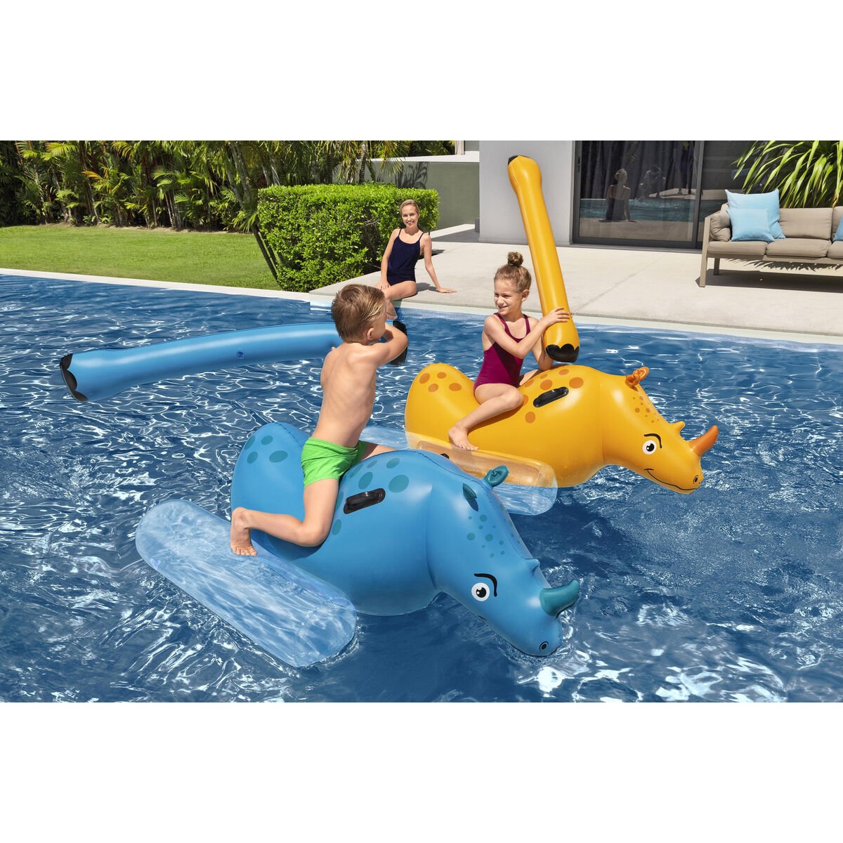 Bestway Juego Flotant Rinoceronti 153x77 cm +3 Ani Piscină 41522