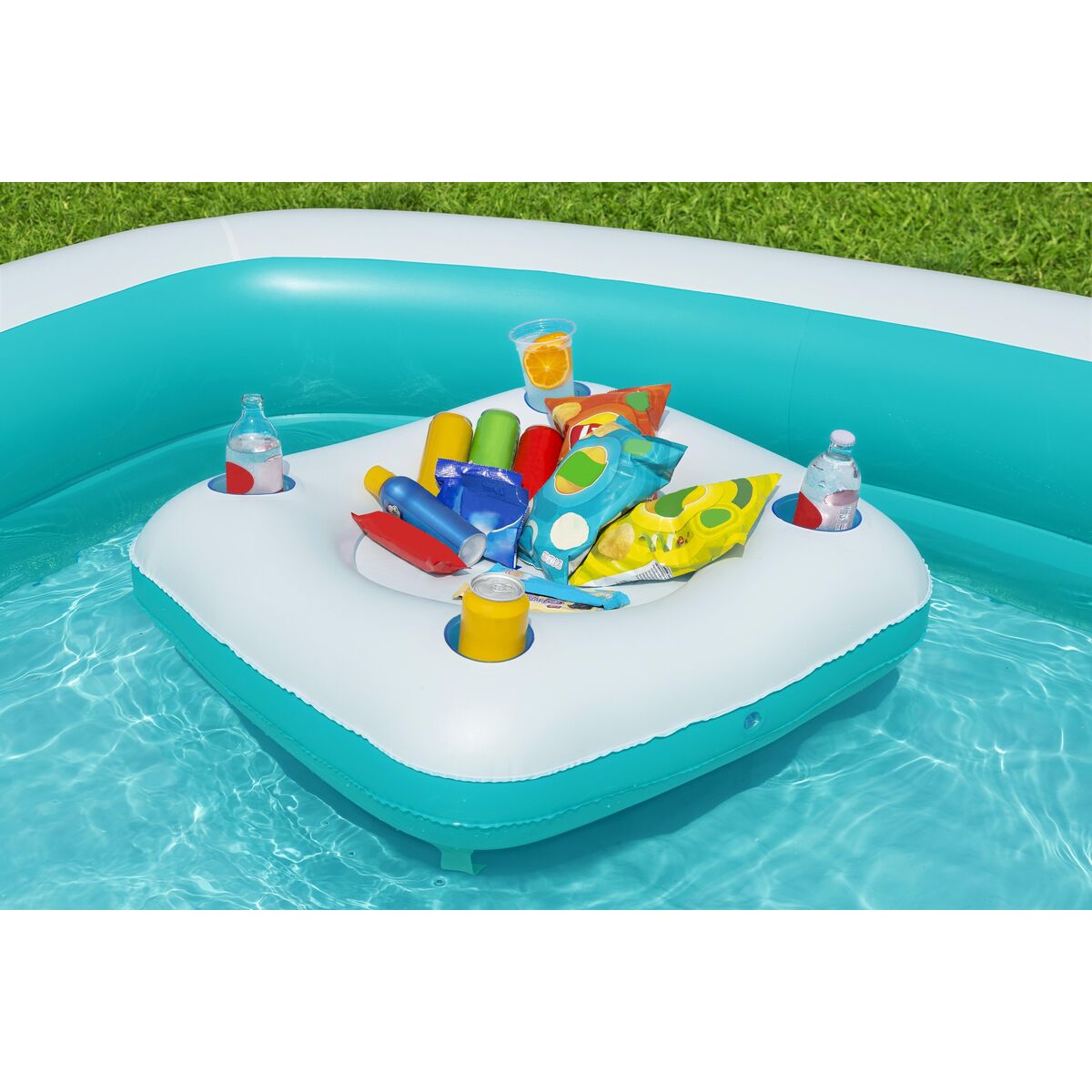 Bestway Piscina Inflabilă 2 Camere Family Masa Plutitoare 218x218x48 cm +6 Ani 54446