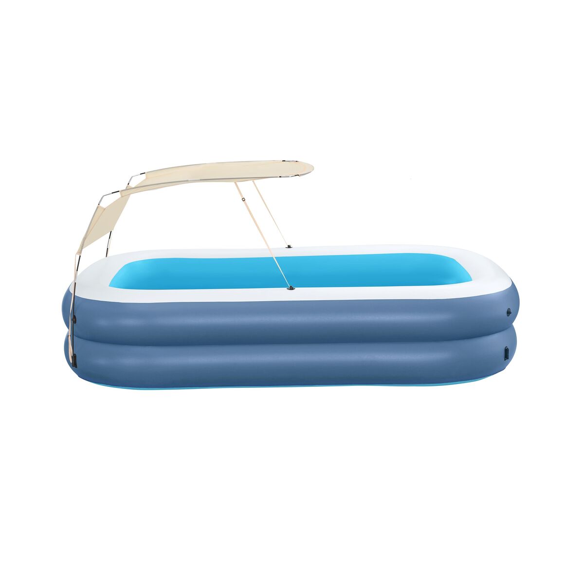 Bestway Piscină Inflabilă 2 Camere Dreptunghiulară cu Copertină 254x178x140 cm +6 Ani