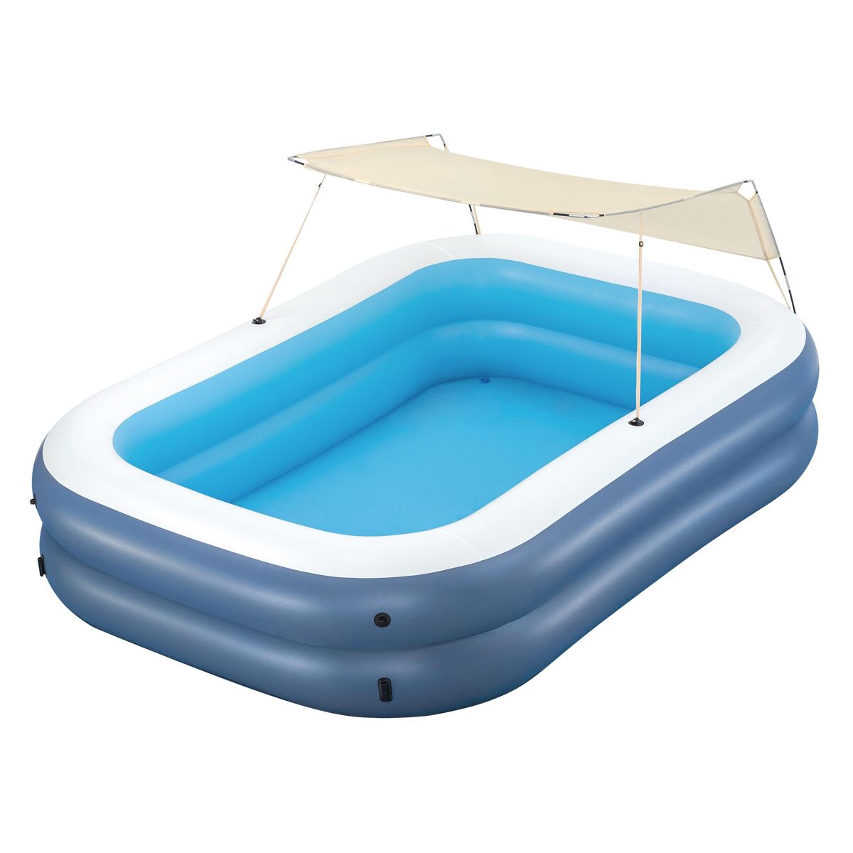 Bestway Piscină Inflabilă 2 Camere Dreptunghiulară cu Copertină 254x178x140 cm +6 Ani