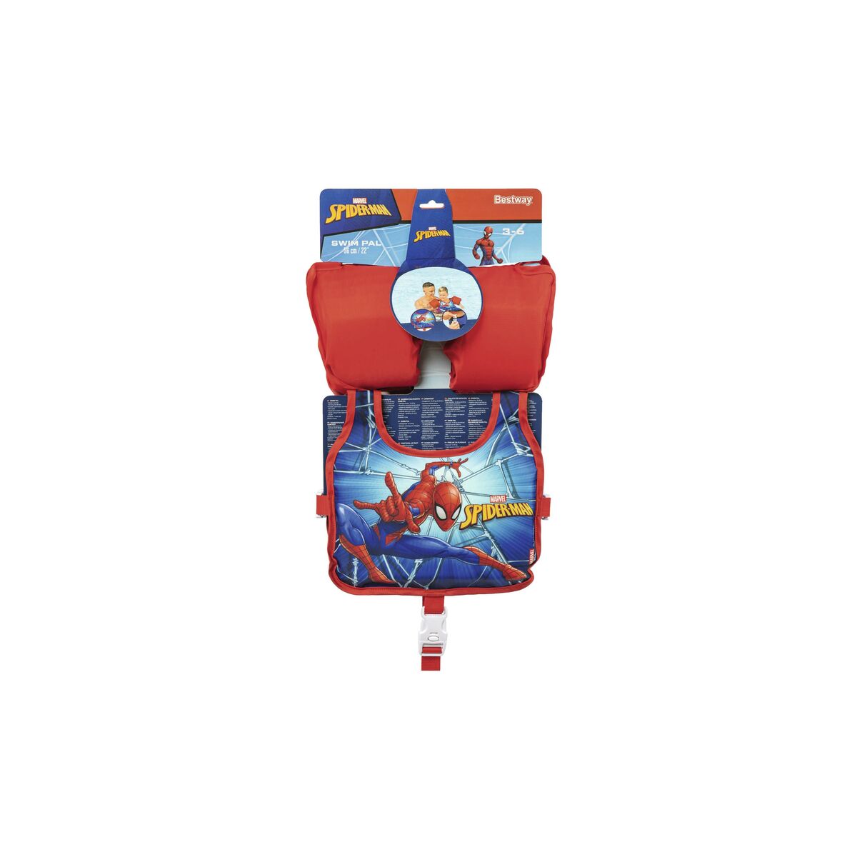 Bestway Vestă cu Mânuși Disney Spiderman 56 cm +3-6 Ani Piscină și Plajă 98795