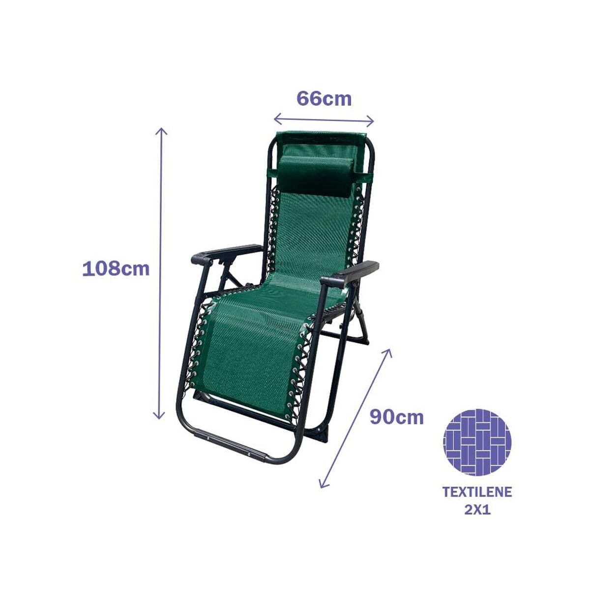 Scaunul Pliabil Marbueno Verde 90 x 108 x 66 cm