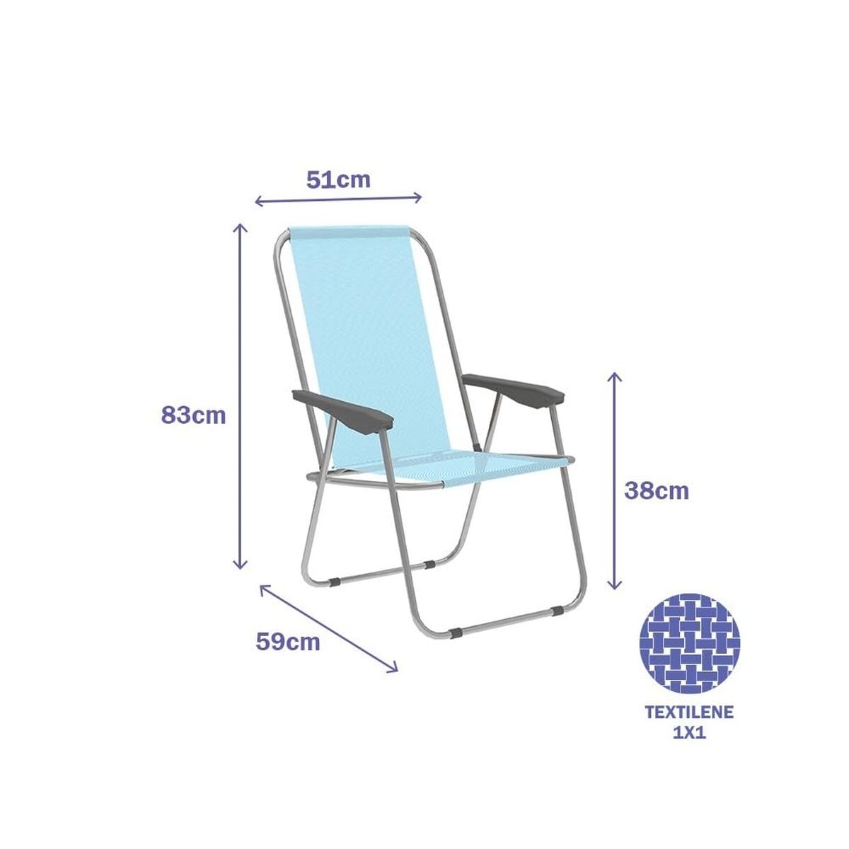 Scaunul Pliabil Marbueno Albastru 59 x 83 x 51 cm