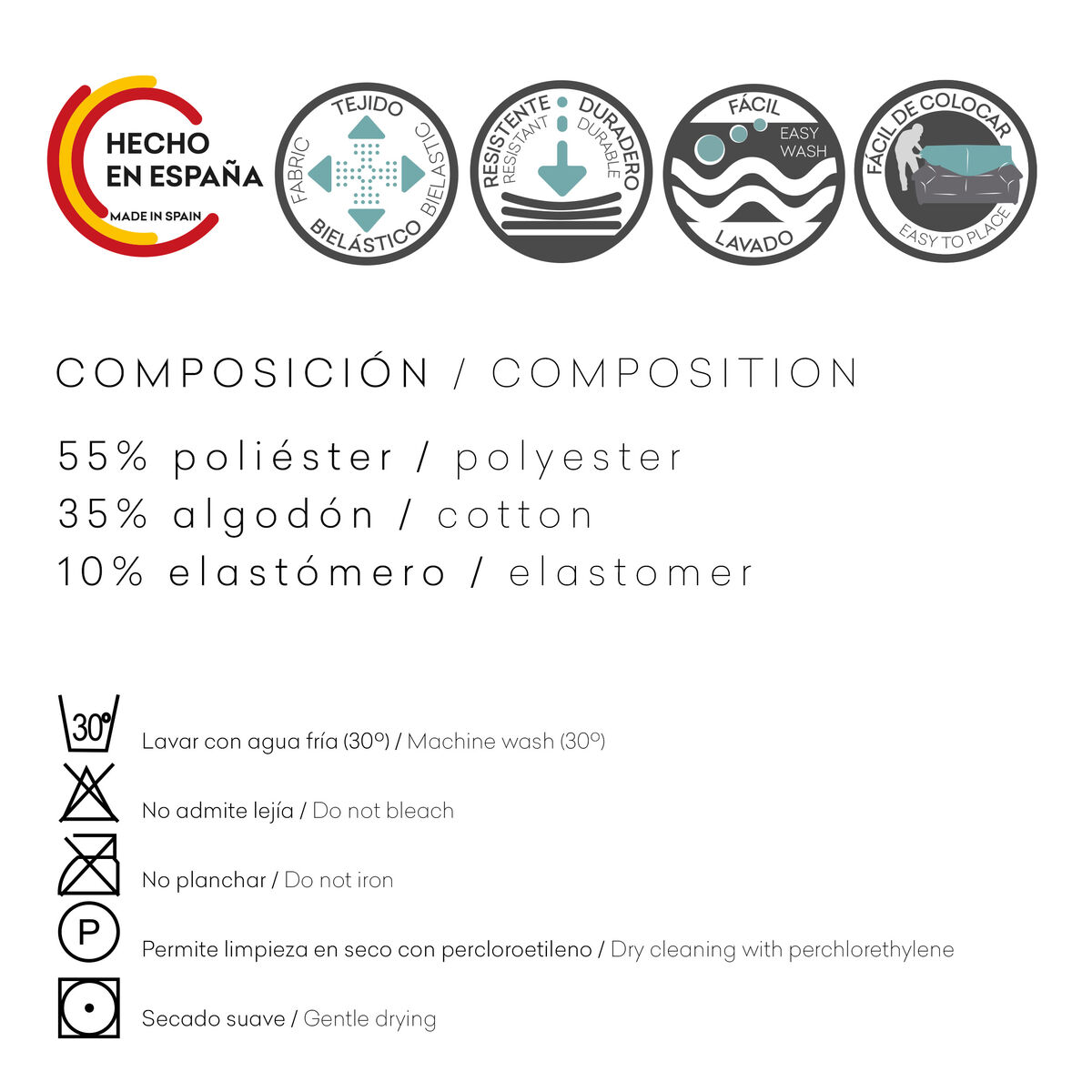 Husă de șezlong cu braț scurt stâng Eysa ROC Gri deschis